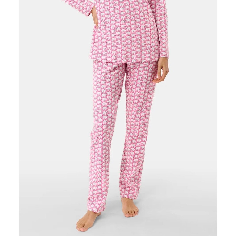 Roller Rabbit Hathi Pajamas Pants Women's XS Pink Elephant pants only Cotton EUC